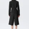Lean Buttoned Jacket – Pinstriped Black