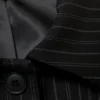 Lean Buttoned Jacket – Pinstriped Black