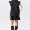 Lightly Padded Canvas Zip Vest – Black