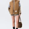 Lightly Padded Canvas Zip Vest – Brown