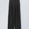 Lilah Linen Mix Trousers – Black