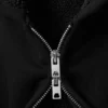 Lined Bomber Zip Hoodie – Black