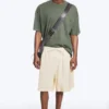 Linen-Blend Shorts – Light Beige