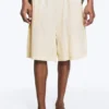 Linen-Blend Shorts – Light Beige