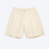 Linen-Blend Shorts – Light Beige