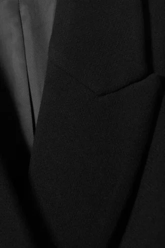 Logan Double-Breasted Wool-Blend Coat – Black