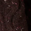 Long Cable Knit Textured Sweater – Dark Purple – Pink Neps