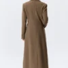Long Fitted Single-Breasted Suiting Coat – Medium Brown