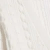 Long Frilled Knitted V-Neck Cardigan – White