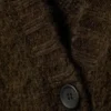 Long Knit V-Neck Cardigan – Dark Brown