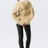 Long Knitted Zip Hoodie – Beige