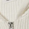 Long Knitted Zip Hoodie – White