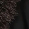 Long Oversized Coat with Faux-Fur Trims – Black – Brown Faux Fur