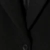 Long Single-Breasted Slim Fit Coat – Black