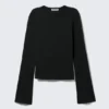 Long Sleeve Cotton Top – Black