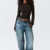 Long Sleeve Cotton Top – Dark Brown