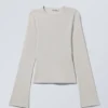Long Sleeve Cotton Top – Ecru