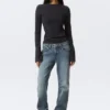 Long Sleeve Cotton Top – Striped Dark Blue