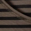 Long Sleeve Cotton Top – Striped Dark Brown