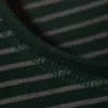 Long Sleeve Cotton Top – Striped Dark Green
