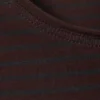 Long Sleeve Cotton Top – Striped Dark Red