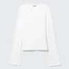 Long Sleeve Cotton Top – White