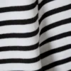 Long Sleeve Cotton Top – White – Black Stripes