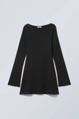 Long Sleeve Mini Dress – Black