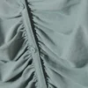 Long-Sleeve Slim Fit Gathered Dress – Dusty Blue