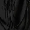 Long-Sleeved Asymmetric Satin Mini Dress – Black
