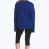 Long-Sleeved Boxy Cotton T-Shirt – Bright Blue