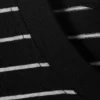 Long-Sleeved Boxy Cotton T-Shirt – Striped Black