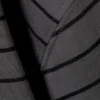 Long-Sleeved Boxy Cotton T-Shirt – Striped Dark Grey
