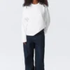 Long-Sleeved Boxy Cotton T-Shirt – White