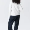Long-Sleeved Boxy Cotton T-Shirt – White