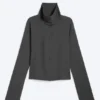 Long-Sleeved Buttoned Shirt – Dark Grey Melange