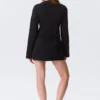 Long-Sleeved Cotton Mini Dress – Black