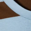 Long-Sleeved Cotton T-Shirt – Blue/Brown Stripe