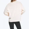 Long-Sleeved Cotton T-Shirt – Light Beige – Orange Stripe