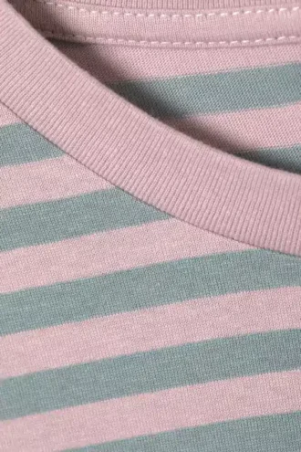 Long-Sleeved Cotton T-Shirt – Pink Stripes
