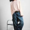 Long-Sleeved Cotton T-Shirt – Pink – Yellow Stripes
