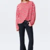 Long-Sleeved Cotton T-Shirt – Red & Pink Stripes