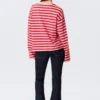 Long-Sleeved Cotton T-Shirt – Red & Pink Stripes
