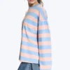 Long-Sleeved Cotton T-Shirt – Striped Pink/Blue
