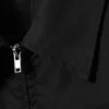 Long-Sleeved Fitted Zip Shirt – Black