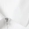 Long-Sleeved Fitted Zip Shirt – White