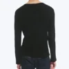 Long-Sleeved Henley T-Shirt – Black