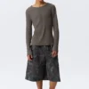 Long-Sleeved Henley T-Shirt – Dark Mole