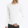 Long-Sleeved Henley T-Shirt – Dusty White