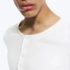 Long-Sleeved Henley T-Shirt – Dusty White
